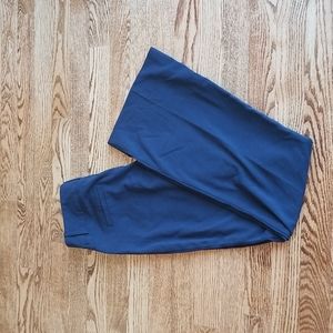 (2) Ricki's Navy Blue Flare / Boot Leg Miracle Trouser Office Rayon Blend